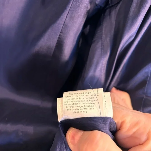 LUISA SPAGNOLI Sz 50 Blazer Satin Layer and Buttons Shoulder Pads 90s Vibe Lined - Picture 7 of 9